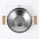Stainless Steel Wok With Wooden Handle 22 cm