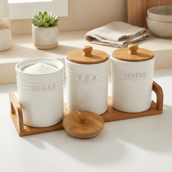 Porcelain Spice Jar Set - 3 Pcs