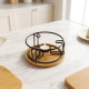 Metal Teapot Warmer with Wooden Base