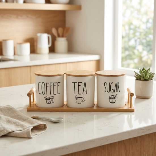 Porcelain Spice Jar Set - 3 Pcs
