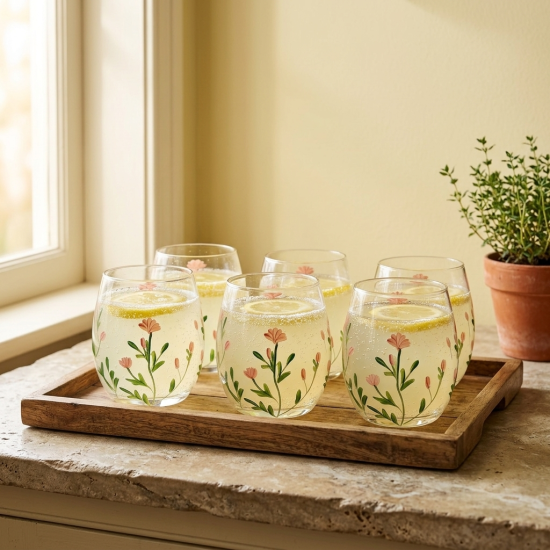 Glass Cups Set 6 Pcs