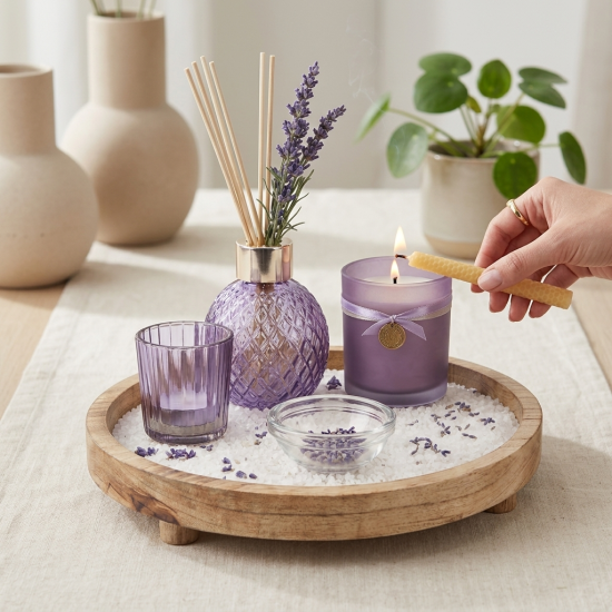 Lavender Candle & Reed Diffuser Set