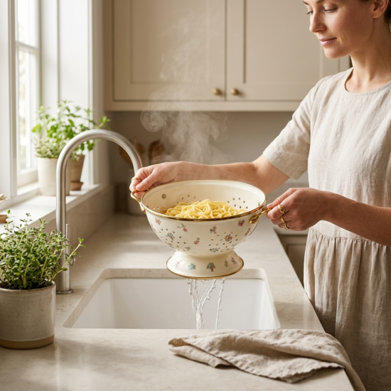 Floral Strainer And Plate