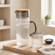 Glass Jug with Wooden Lid And Cup