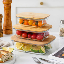 Glass Container With Wooden Lid 1520 ml