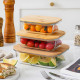 Glass Container With Wooden Lid 1520 ml