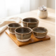 Bowl Set 4 Pcs with Wooden Stand