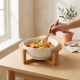 Porcelain Bowl with Wooden Stand