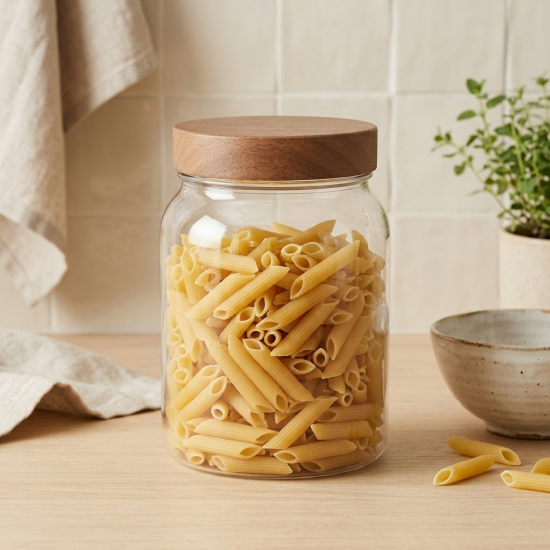 Acrylic Jar With Wooden Lid 1.25 L 