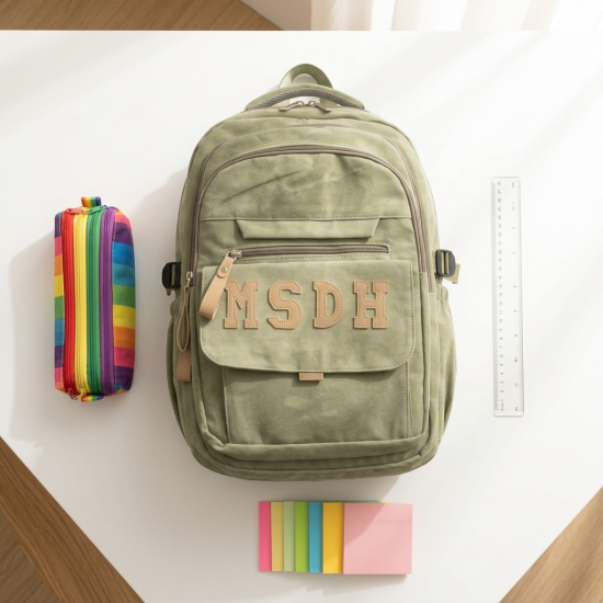 Backpack With 3 Zippers