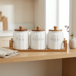 Porcelain Spice Jar Set - 3 Pcs