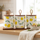 Lemon Pattern Porcelain Jar Set - 3 Pcs