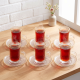 Tea Glass Cups And Saucer Set 6 Pcs