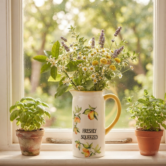 Lemon Pattern Porcelain Jug