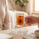 Glass Cups And Saucer Set 6 Pcs