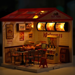Fast Food Shop Dollhouse Set 125 Pieces