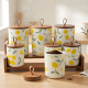 Lemon Pattern Porcelain Jar Set - 7 Pcs