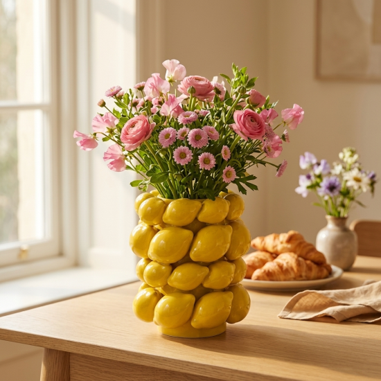 Lemon Shaped Porcelain Vase 