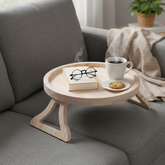 Wooden Sofa Armrest Tray