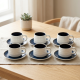 Porcelain Coffee Cup and Saucer Set - 6 Pcs