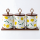 Lemon Pattern Porcelain Jar Set - 3 Pcs