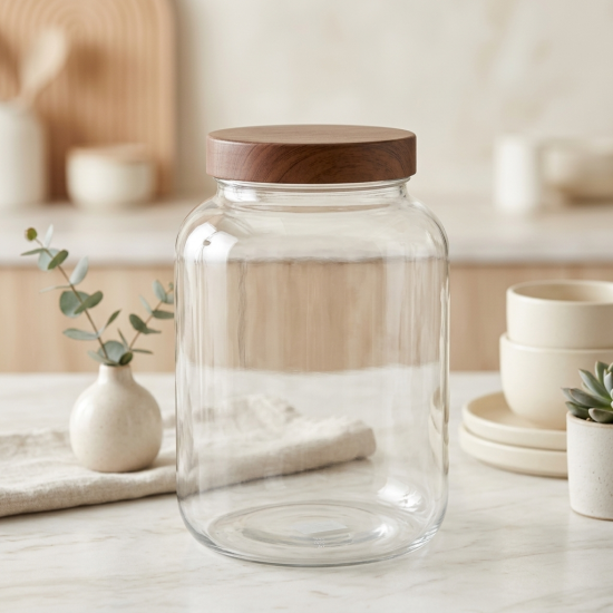 Acrylic Jar With Wooden Lid 3.9 L 