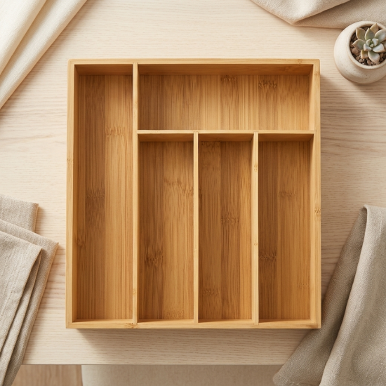Wooden Cutlery Organizer