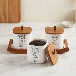 Porcelain Spice Jar Set - 3 Pcs
