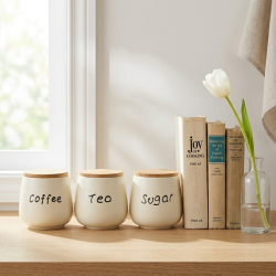 Porcelain Spice Jar Set - 3 Pcs