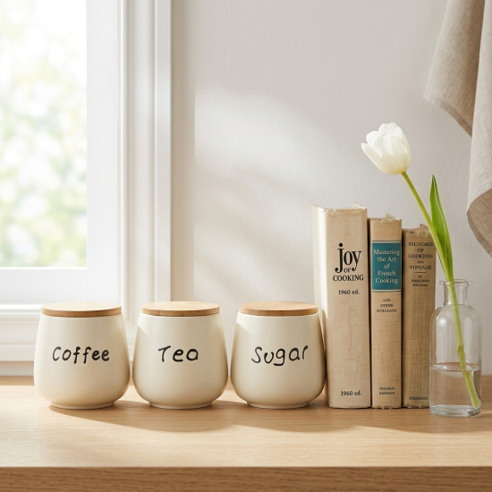 Porcelain Spice Jar Set - 3 Pcs