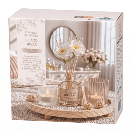 Floral Candle & Reed Diffuser Set