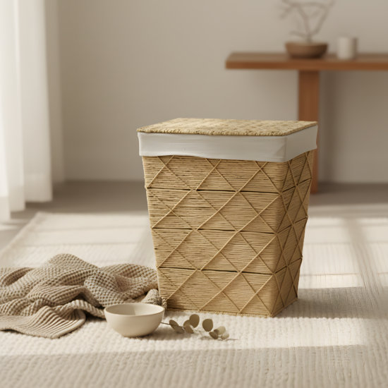 Straw Laundry Basket Large