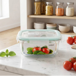 Glass Square Tupperware 520 ml