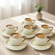 Porcelain Coffee Cup and Saucer Set - 6 Pcs