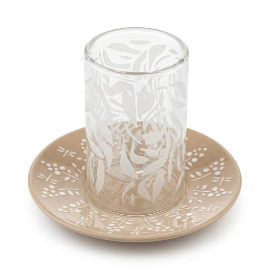 Glass Cups And Saucer Set 6 Pcs