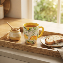 Lemon Pattern Porcelain Mug