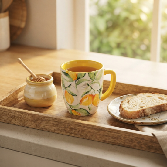 Lemon Pattern Porcelain Mug