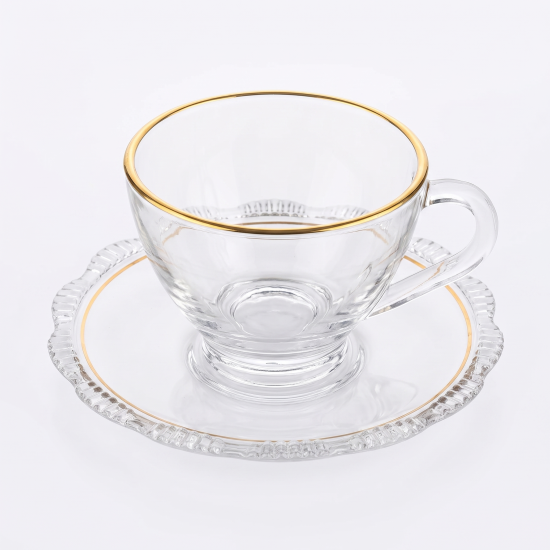 Tea Glass Cups And Saucer Set 6 Pcs