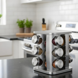 Stainless Steel Spice Jar Set - 12 Pcs