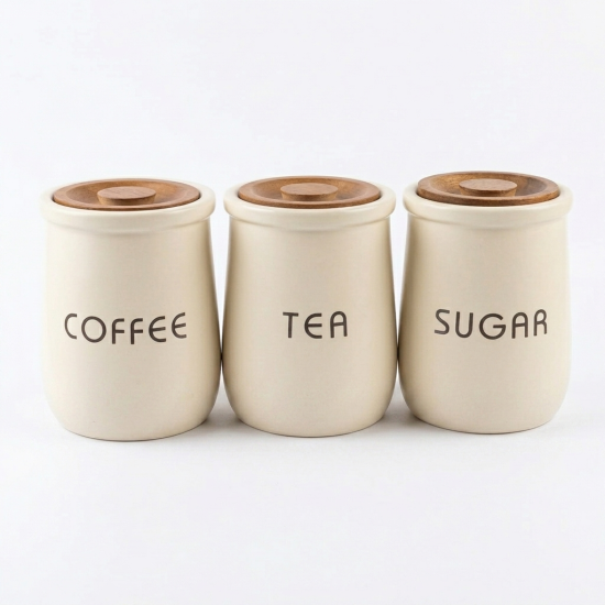 Porcelain Spice Jar Set - 3 Pcs