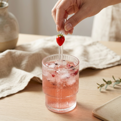 Glass Straws And Cleaning Brush- 5 Pcs