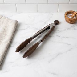 Stainless Steel And Wood Tongs