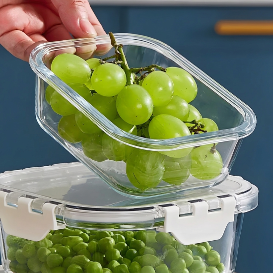 Glass Tupperware with Plastic Lid – 400 ml