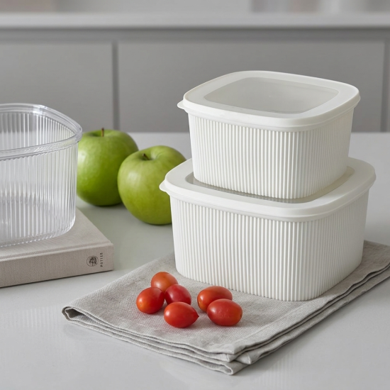 Plastic Tupperware Set - 3 Pcs