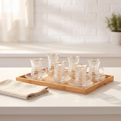 Tea Glass Cups And Saucer Set 6 Pcs
