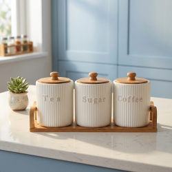 Porcelain Spice Jar Set - 3 Pcs