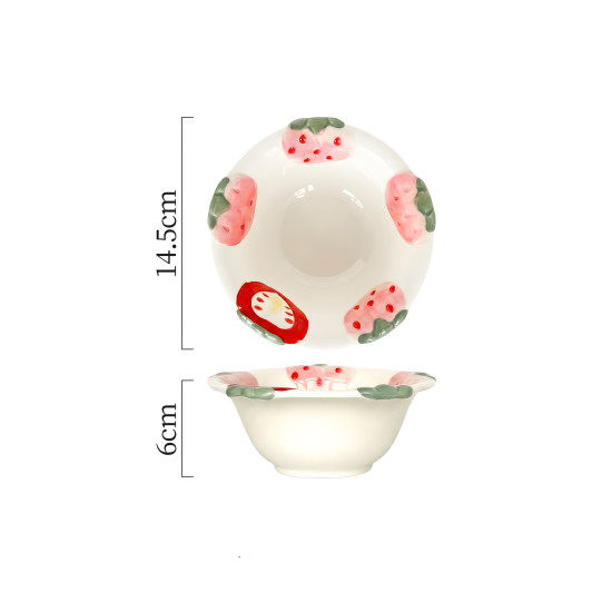 Strawberry Pattern Porcelain Bowl