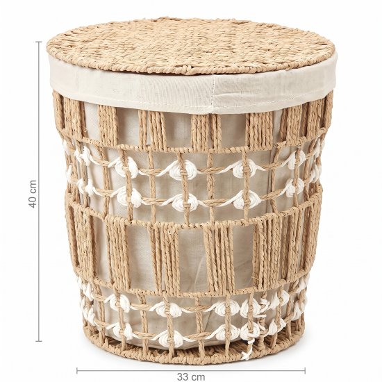 Straw Laundry Basket Small