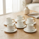 Porcelain Coffee Cup and Saucer Set - 6 Pcs