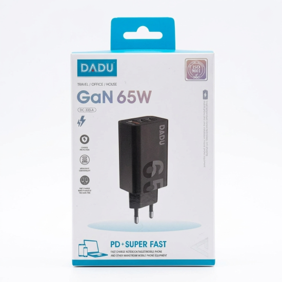 Black Super Fast Charger 65W